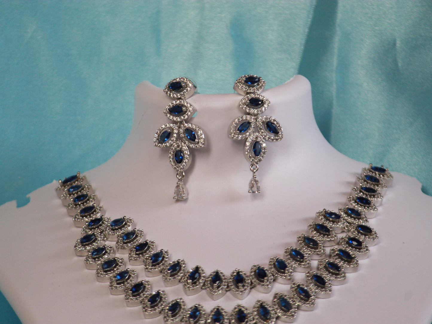 Navy Loukya Zirconia Jewellery Set