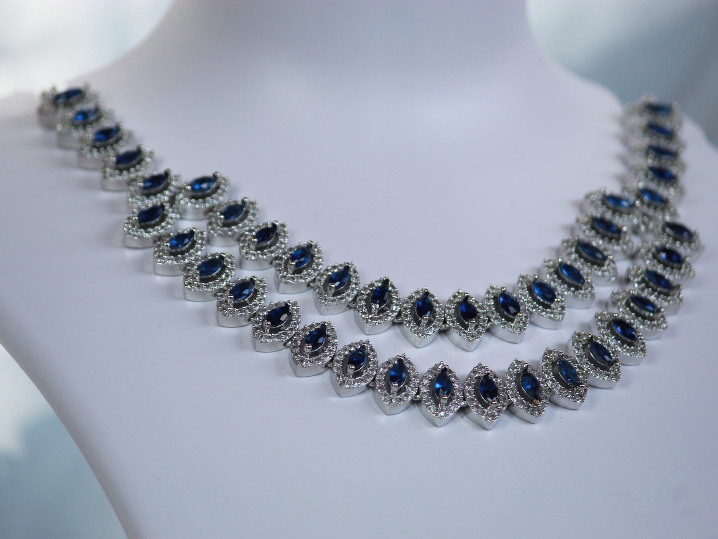 Navy Loukya Zirconia Jewellery Set