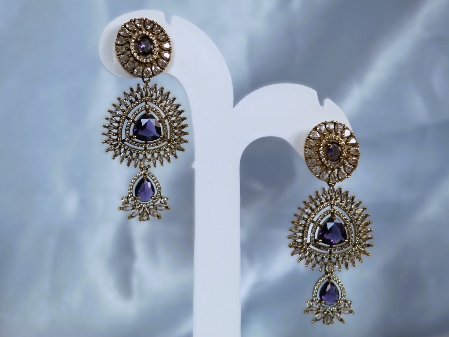Purple Navya Zirconia Jewellery Set