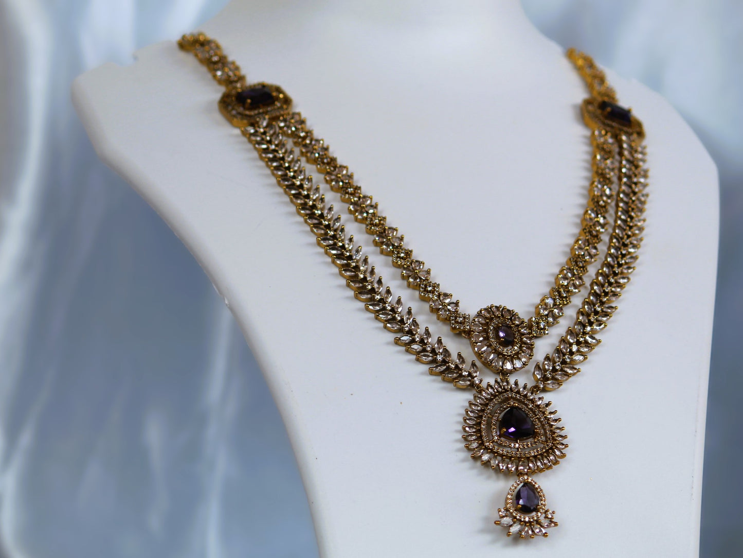 Purple Navya Zirconia Jewellery Set