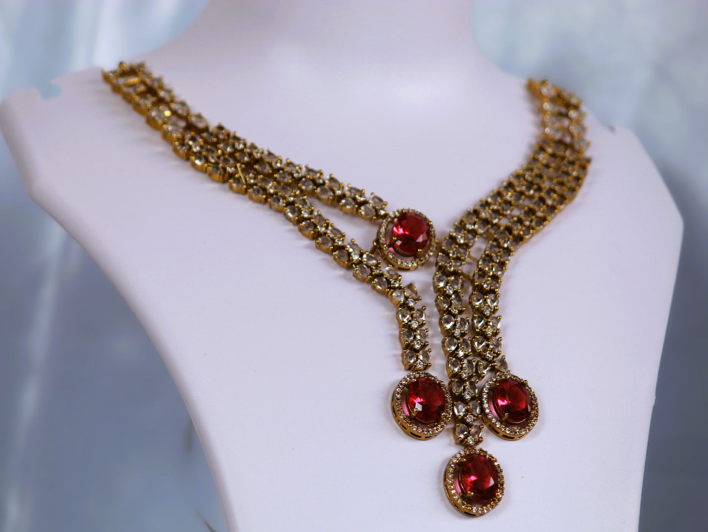 Ruby Nidhi Zirconia Jewellery Set