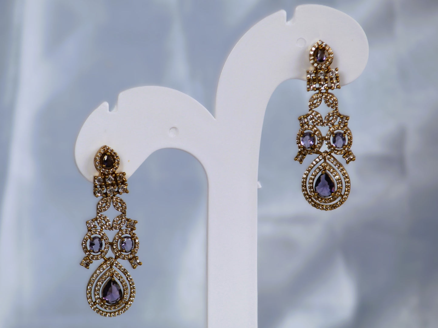 Purple Dhanvi Zirconia Jewellery Set