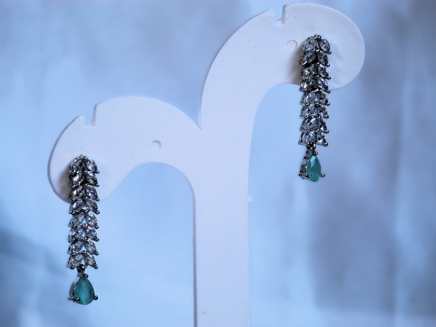 Mint Green Nakshi Zirconia Jewellery Set