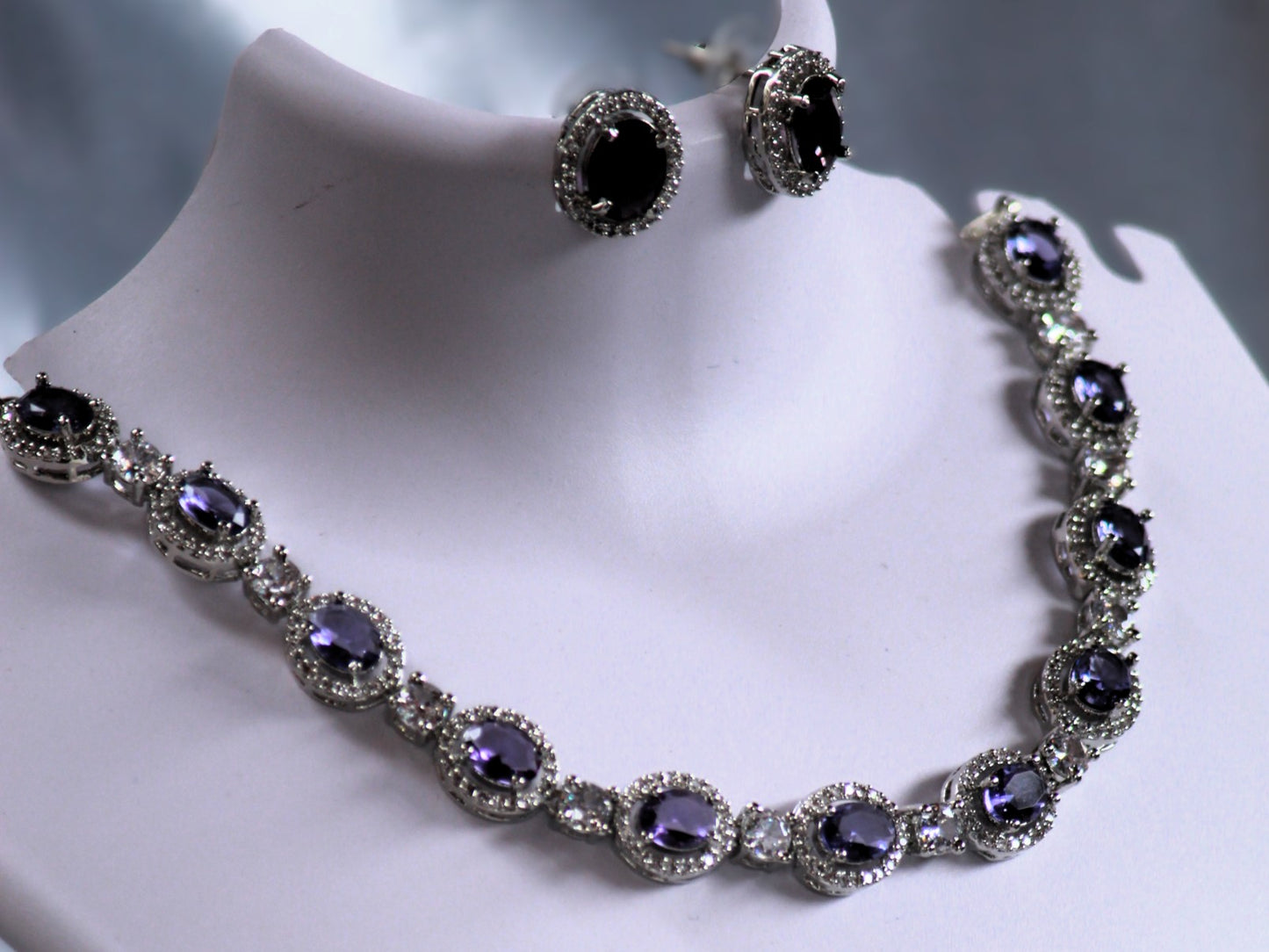 Purple Ria Zirconia Jewellery Set
