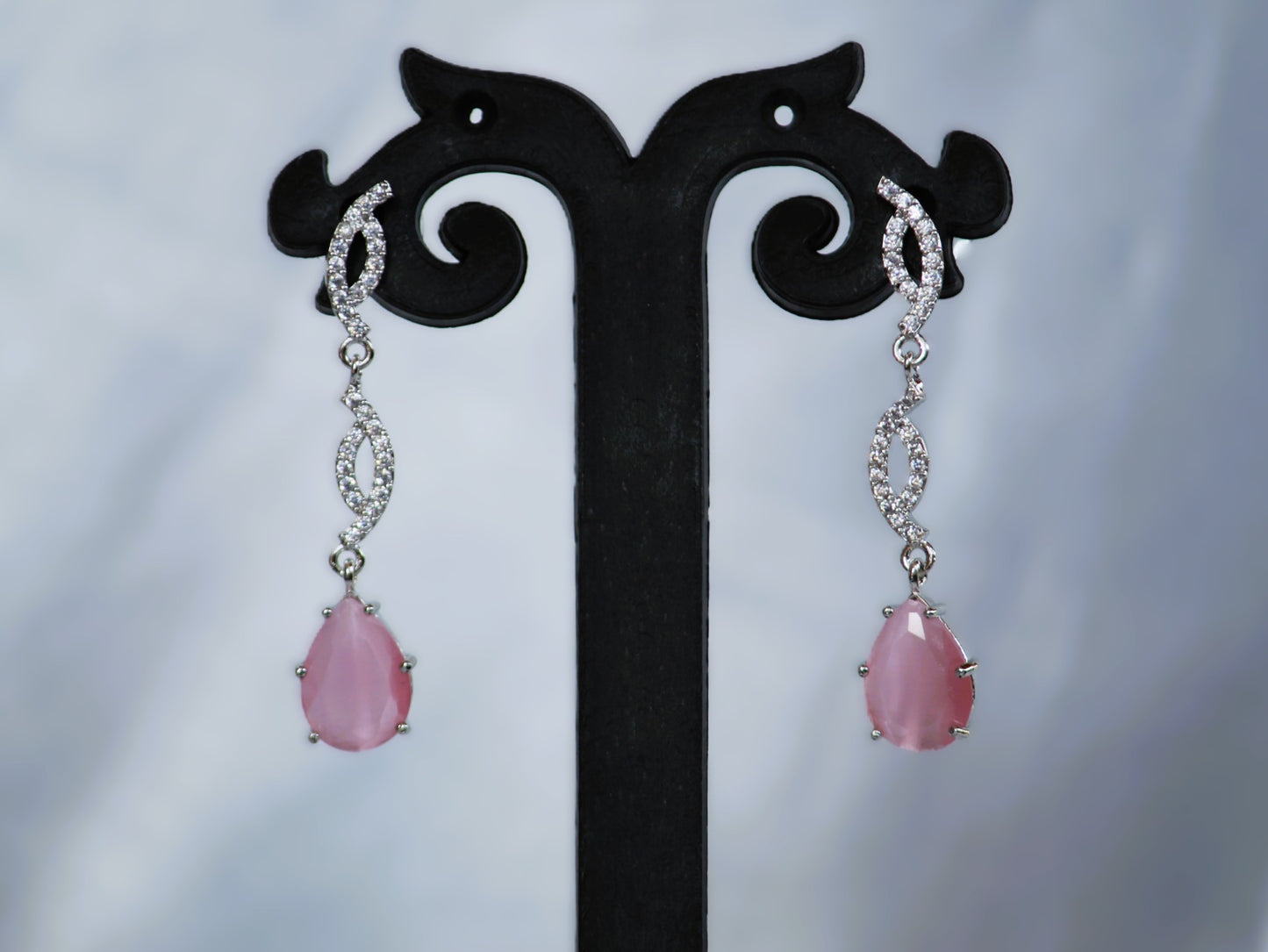 Blush Pink Jasmine Zirconia Jewellery Set