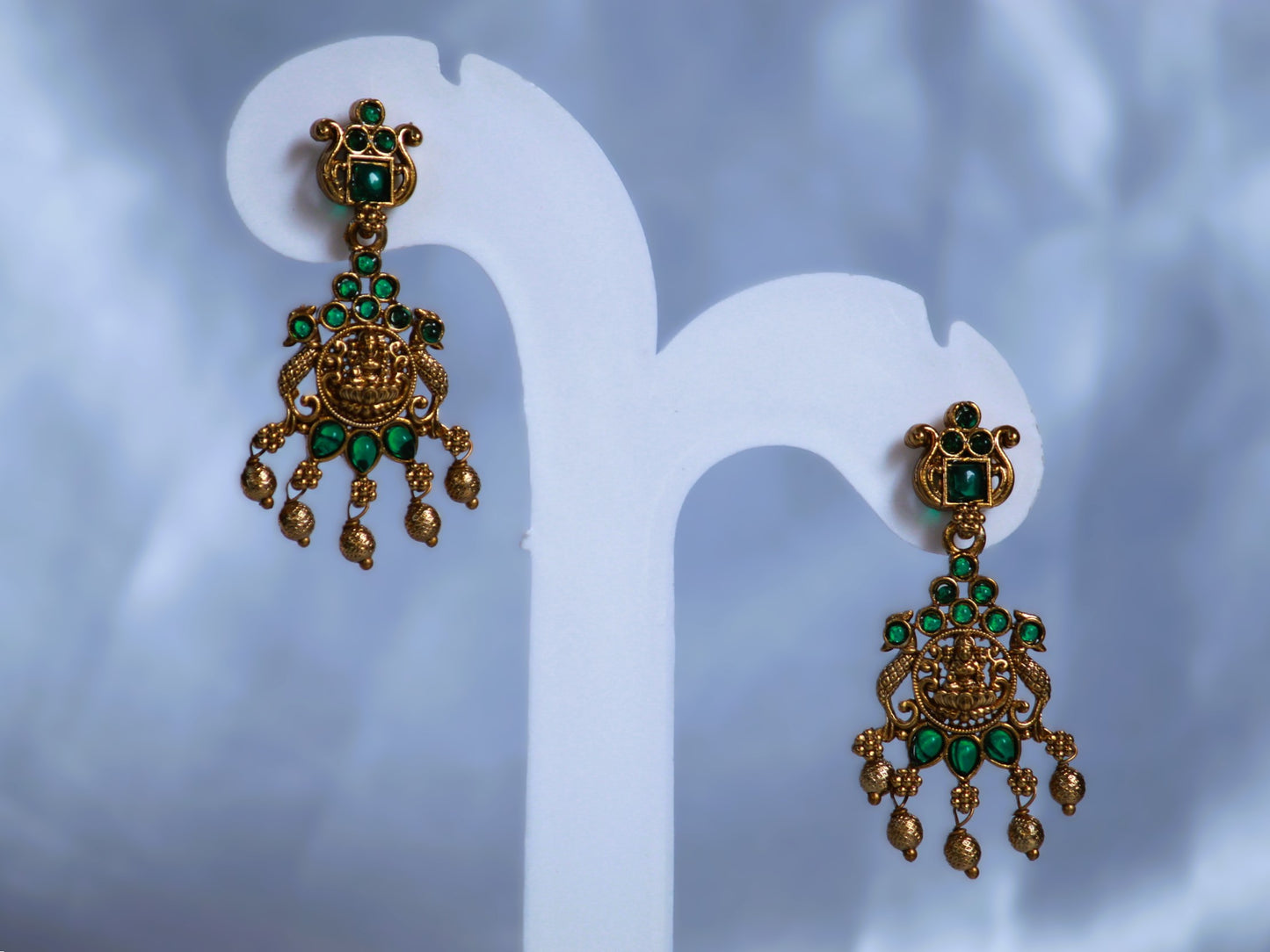 Green Shukri Temple Jewellery Set