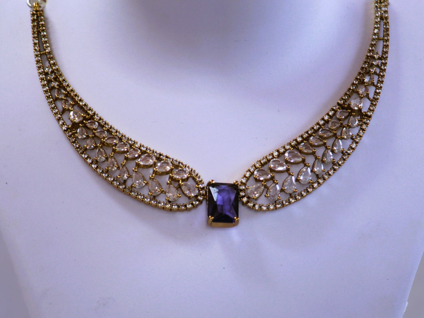 Purple Vibha Zirconia Jewellery Set