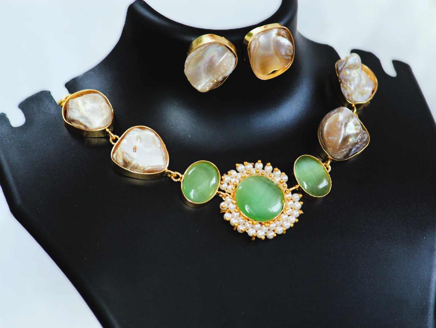 Green Lekha Pearl Jewellery Set