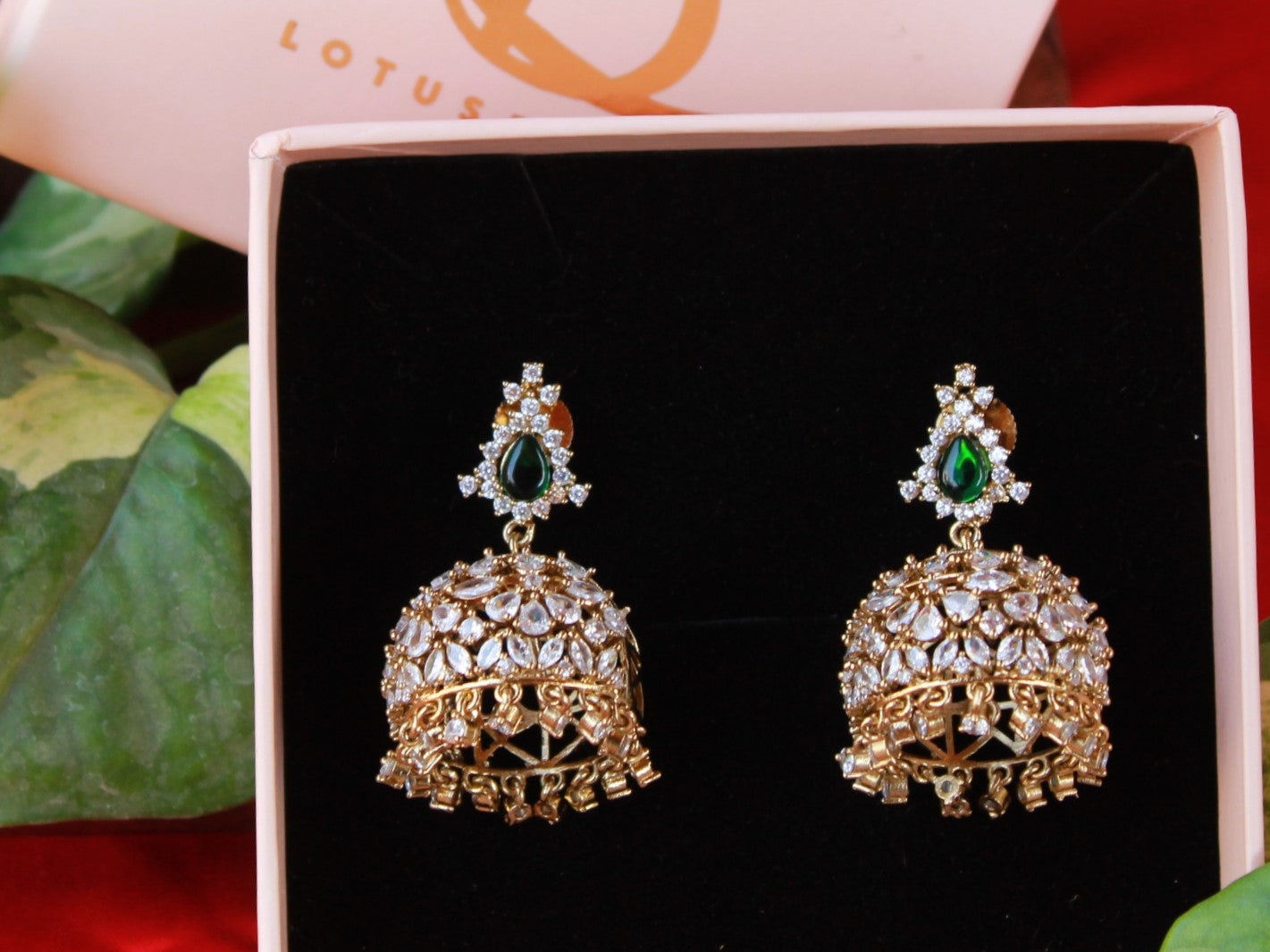 Green Laya Victorian Jhumkis