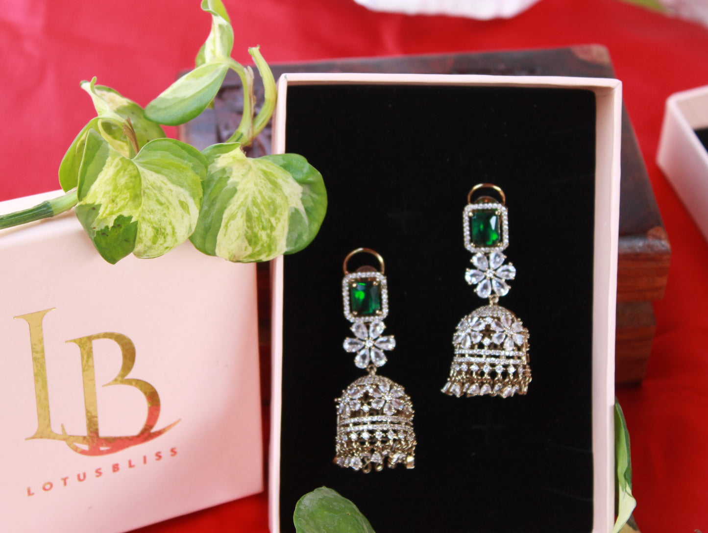 Green Lipsa Victorian Jhumkis