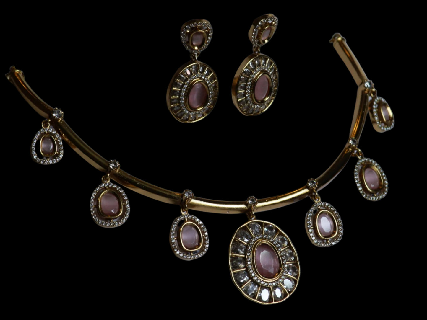 Blush Raksha Zirconia Hasli Set