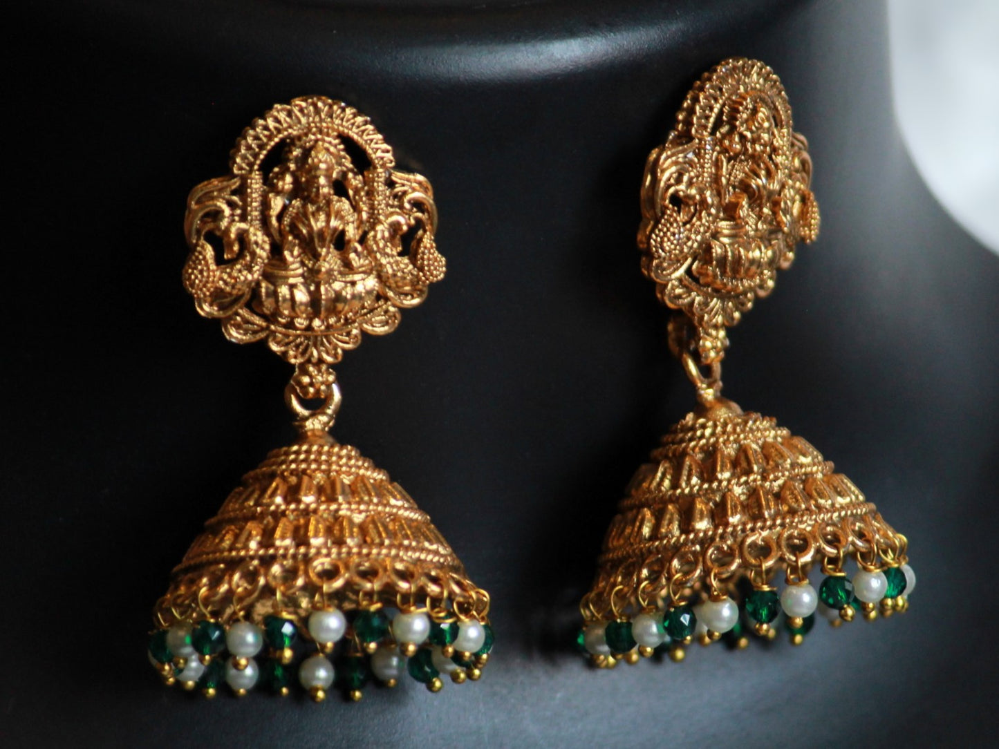 Green Srilakshmi Temple Jewellery Set