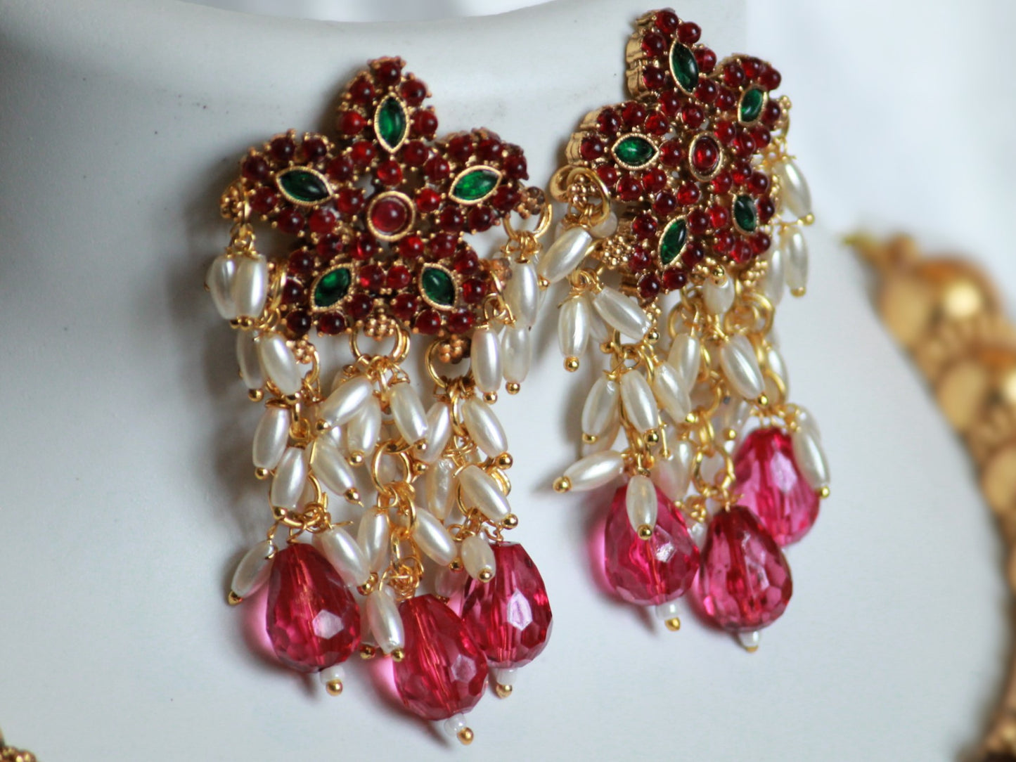 Pink Madhuri Jewellery Set