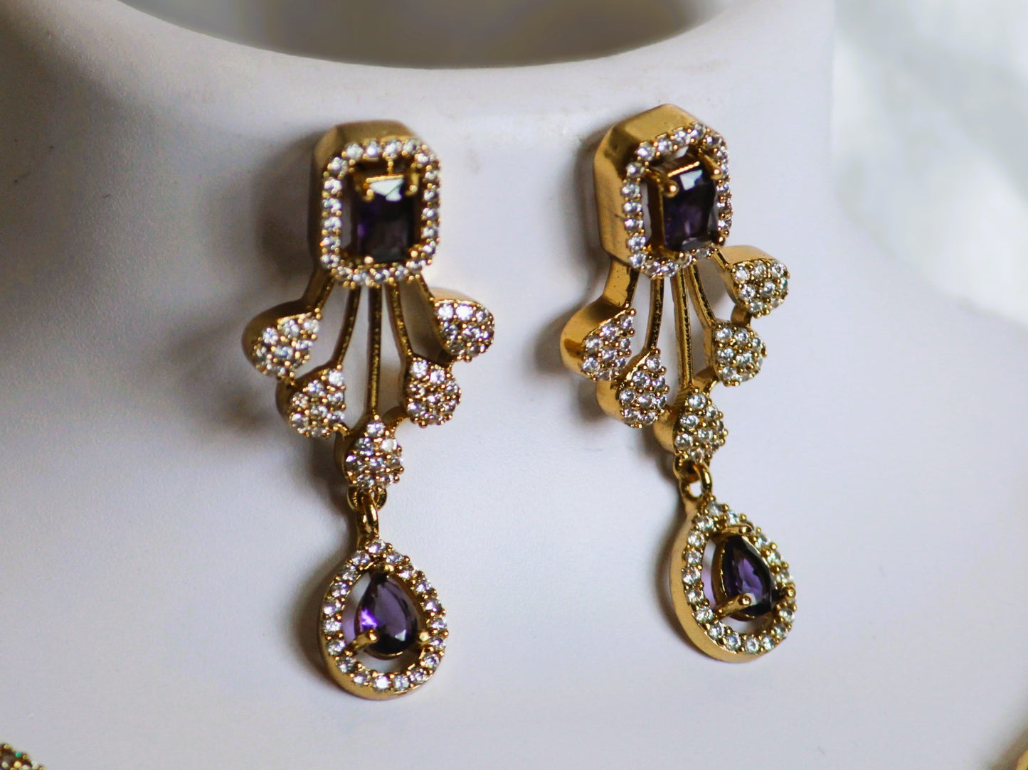 Purple Raga Zirconia Hasli Set