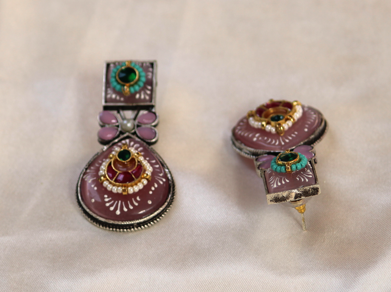 Blush Pink Sonika Dual Tone Danglers