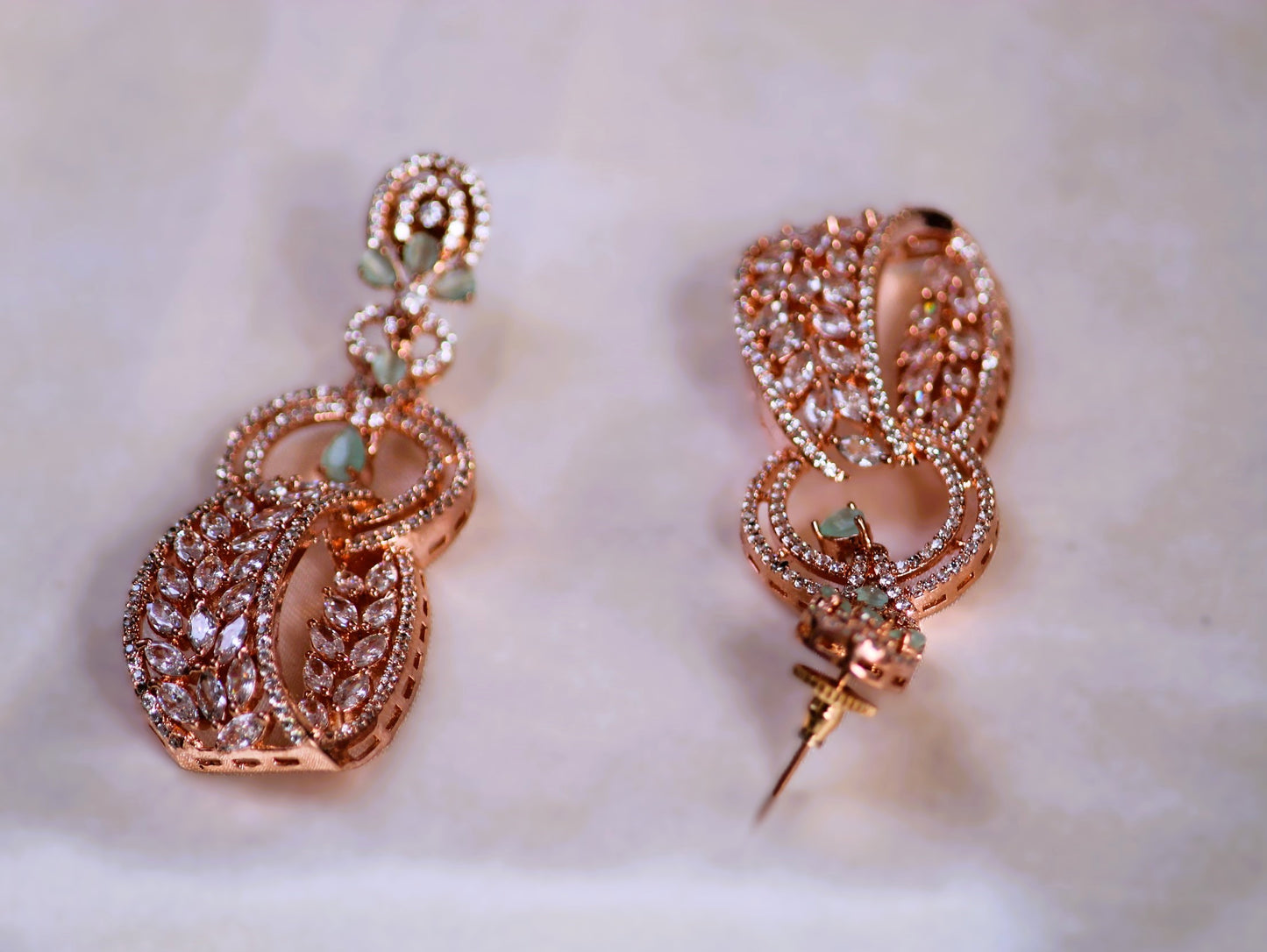White Sonali Zirconia Danglers