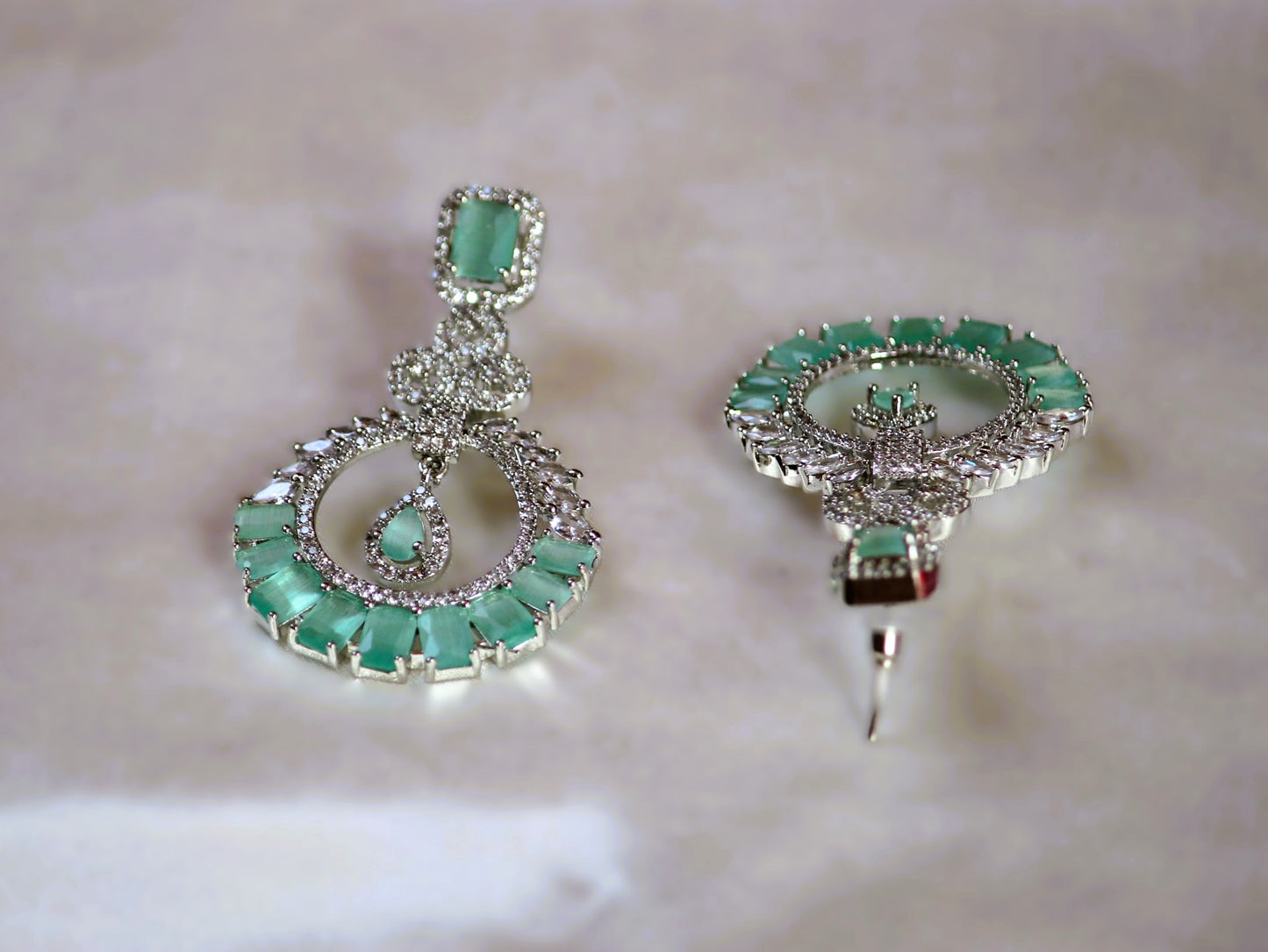 Mint Green Snigdha Zirconia Danglers