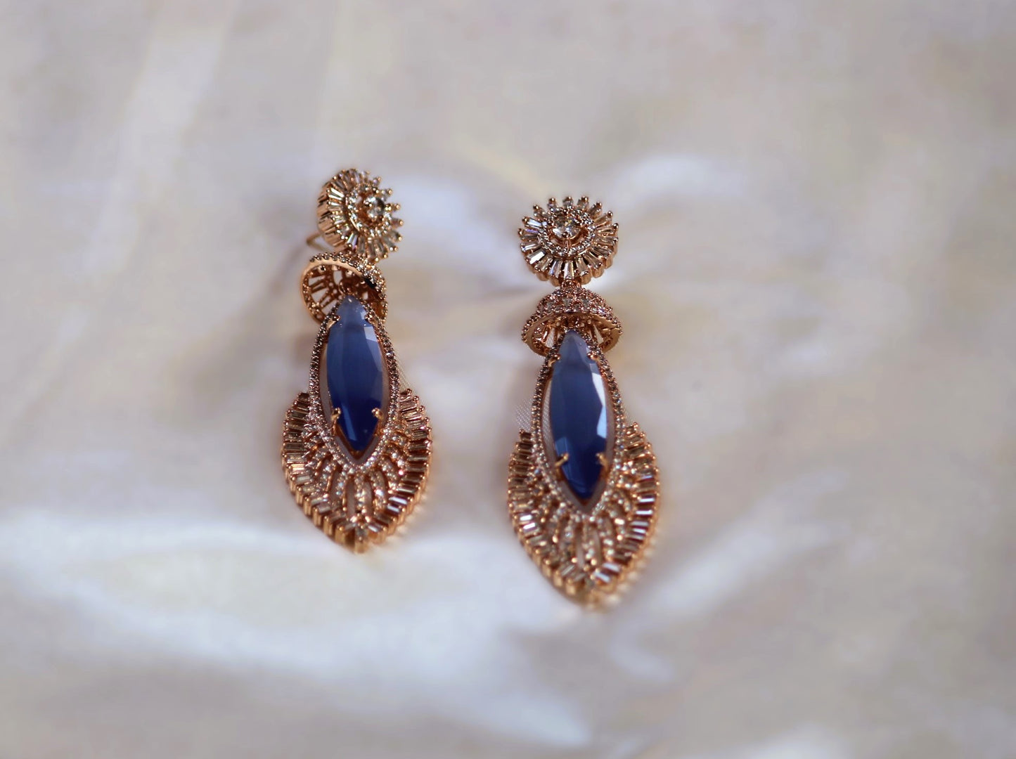 Sky Blue Trishika Zirconia Danglers