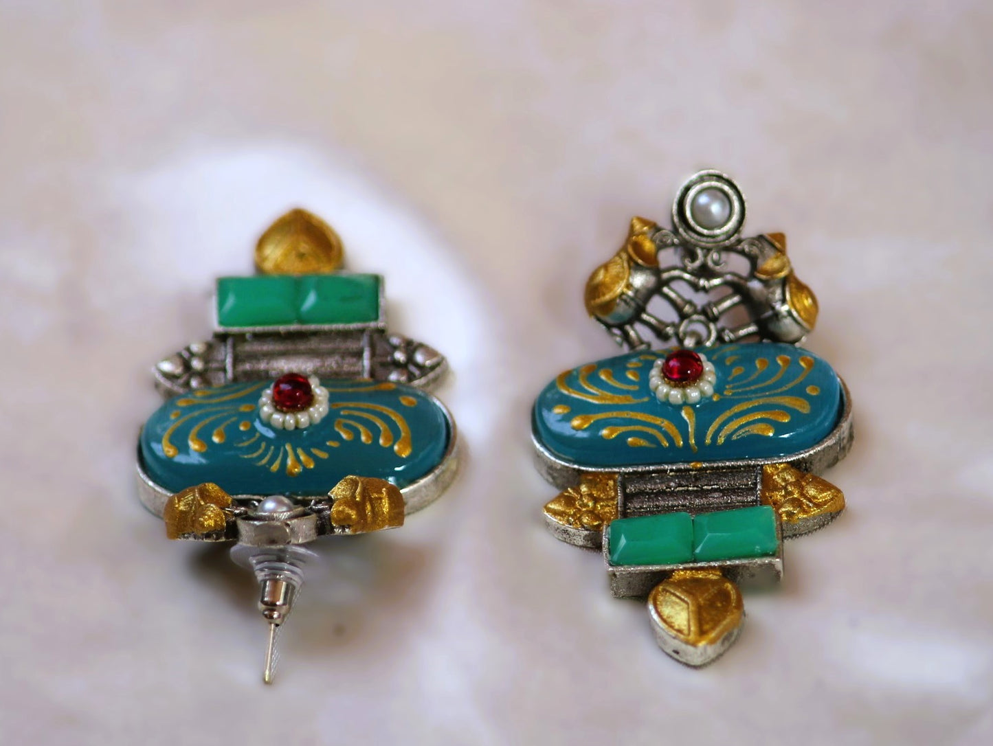 Blue Mona Dual Tone Danglers