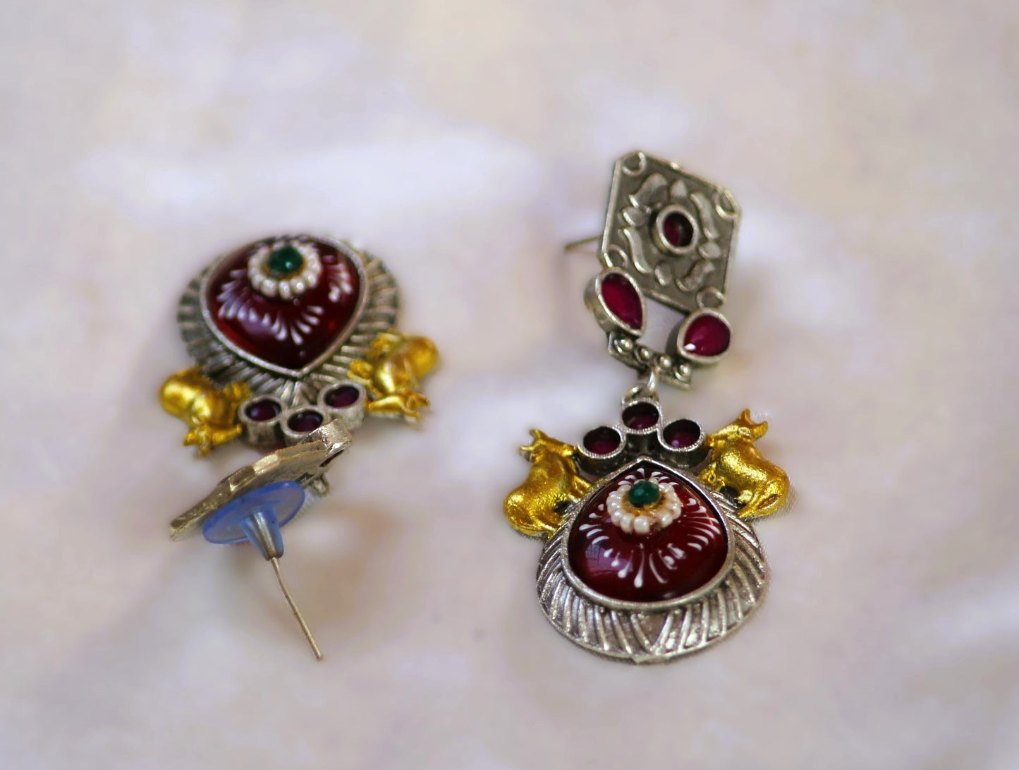 Maroon Keshini Dual Tone Danglers