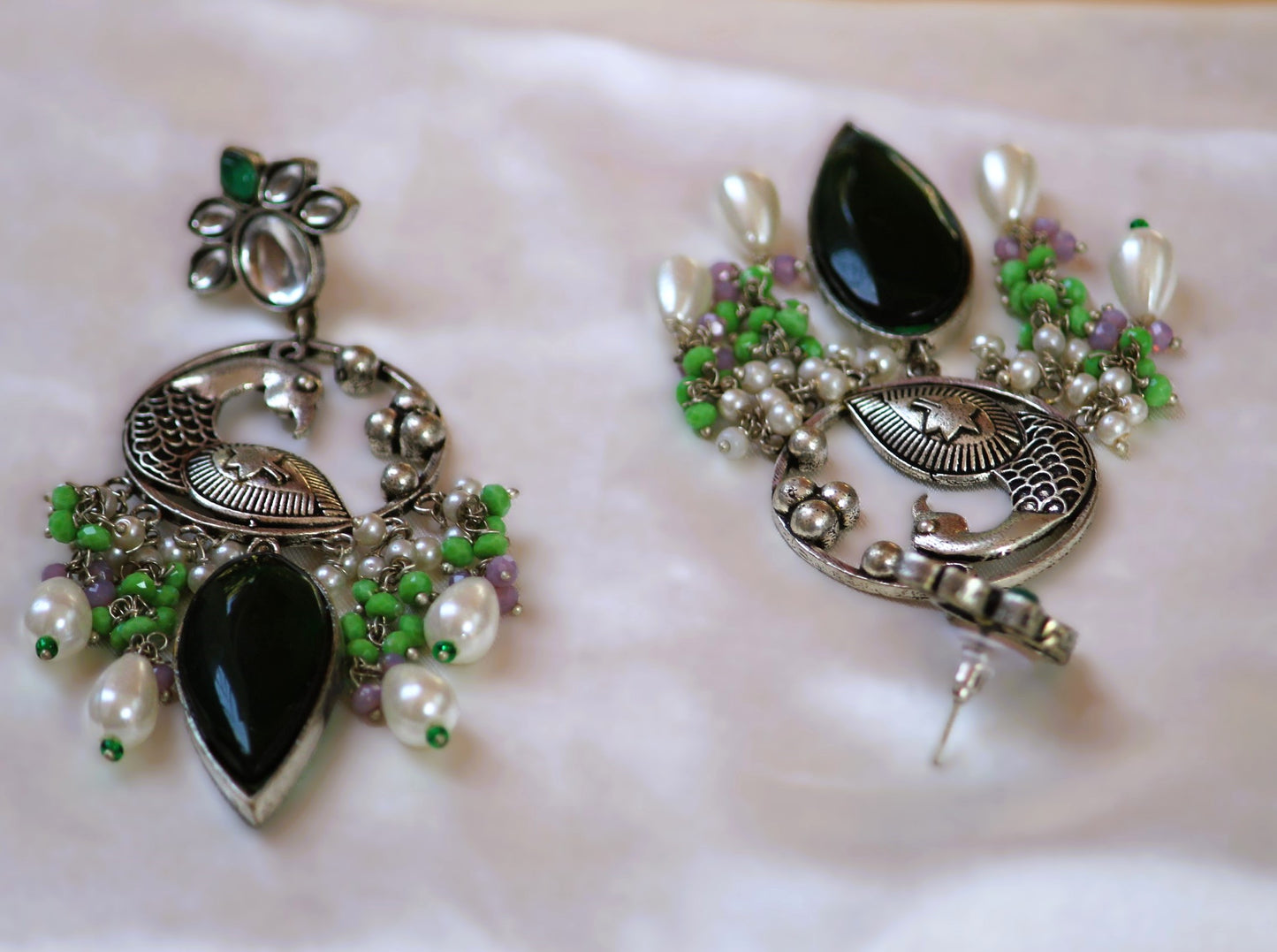 Green Shikha Oxidised Danglers
