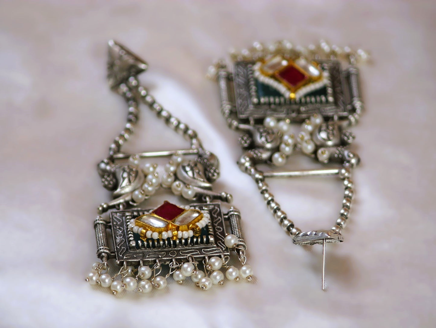 Multicolor Urvi Oxidised Danglers