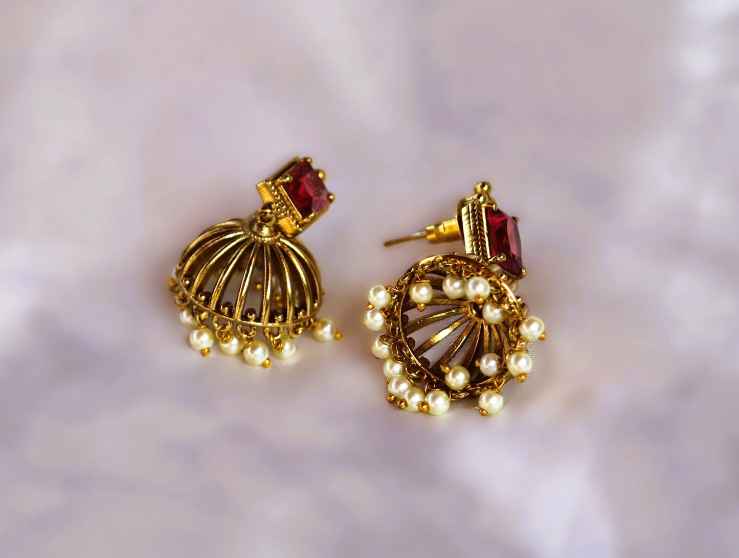Pink Parineeta Jhumkis
