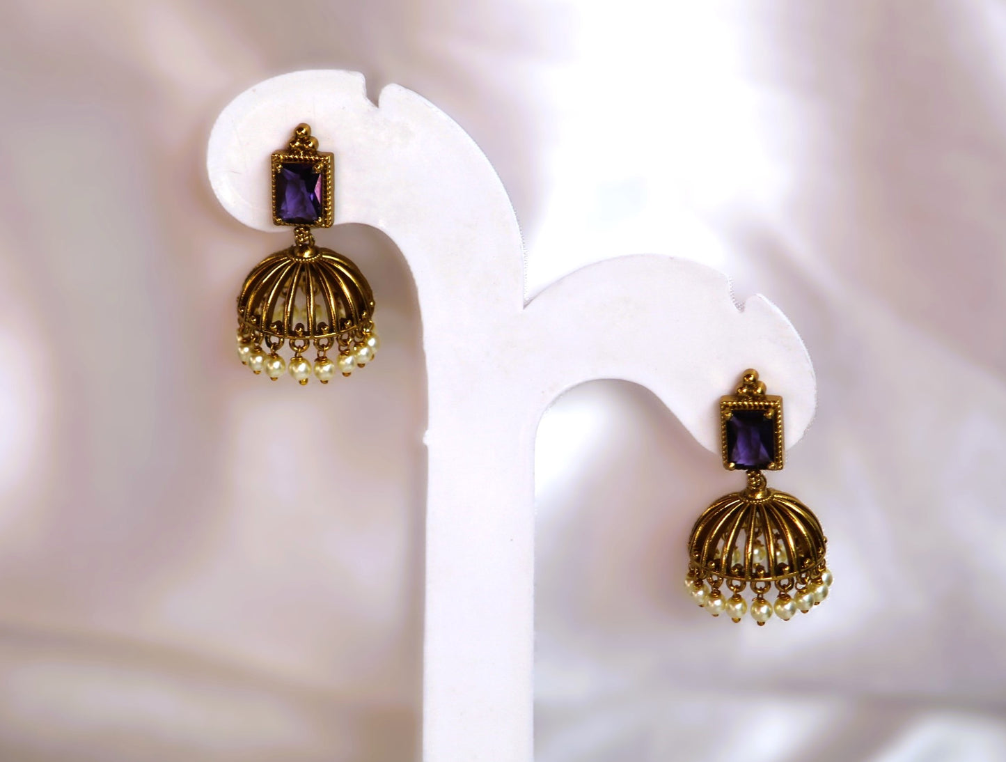 Purple Parineeta Jhumkis