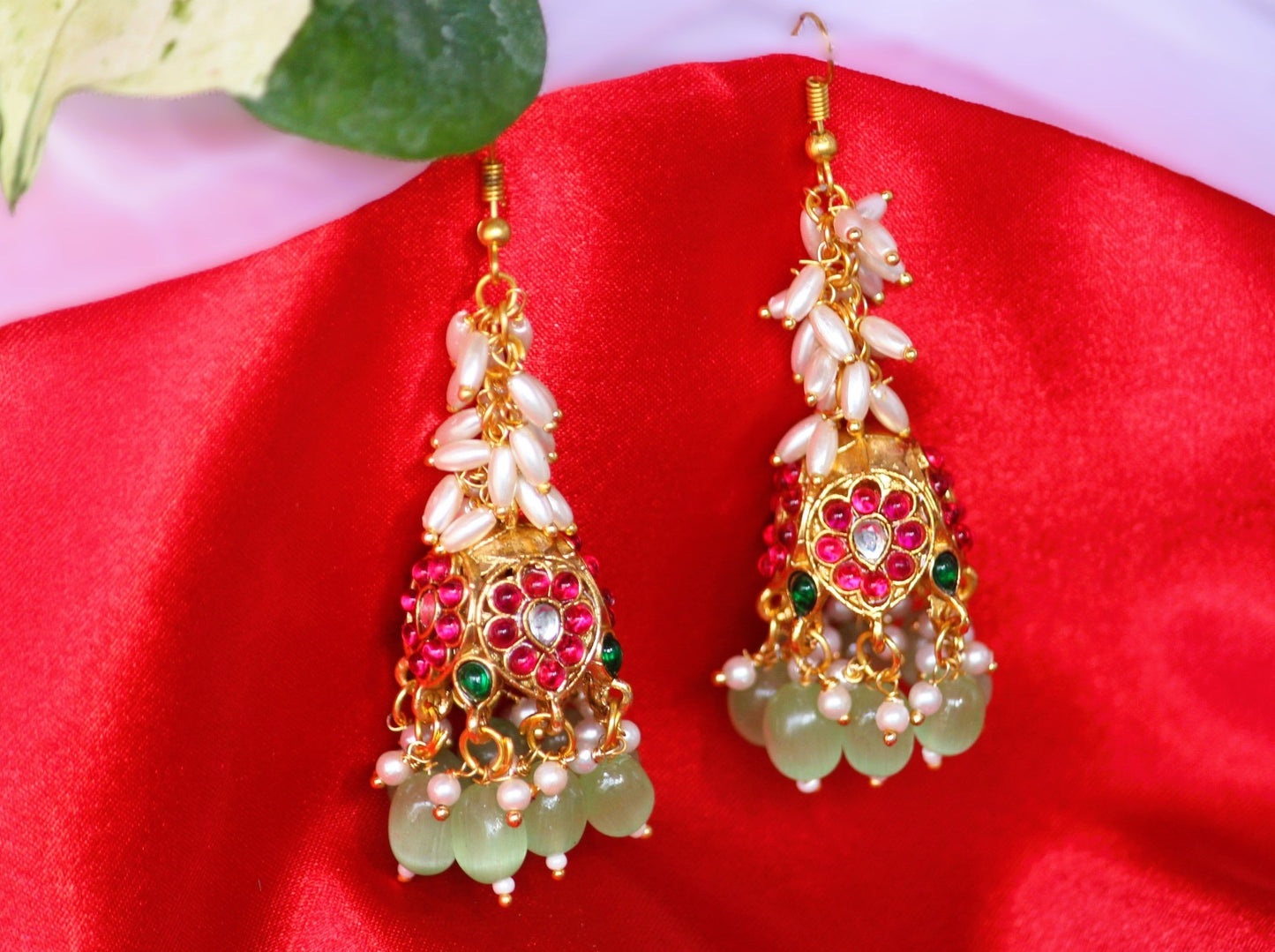 Multicolor Sulaksha Temple Jhumkis