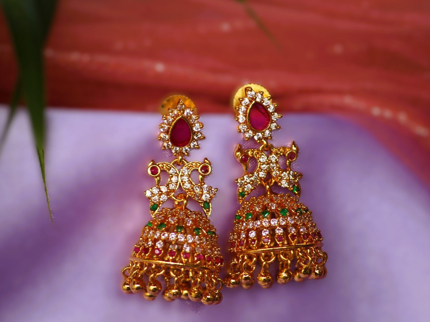 Golden Jeevika Jhumkis