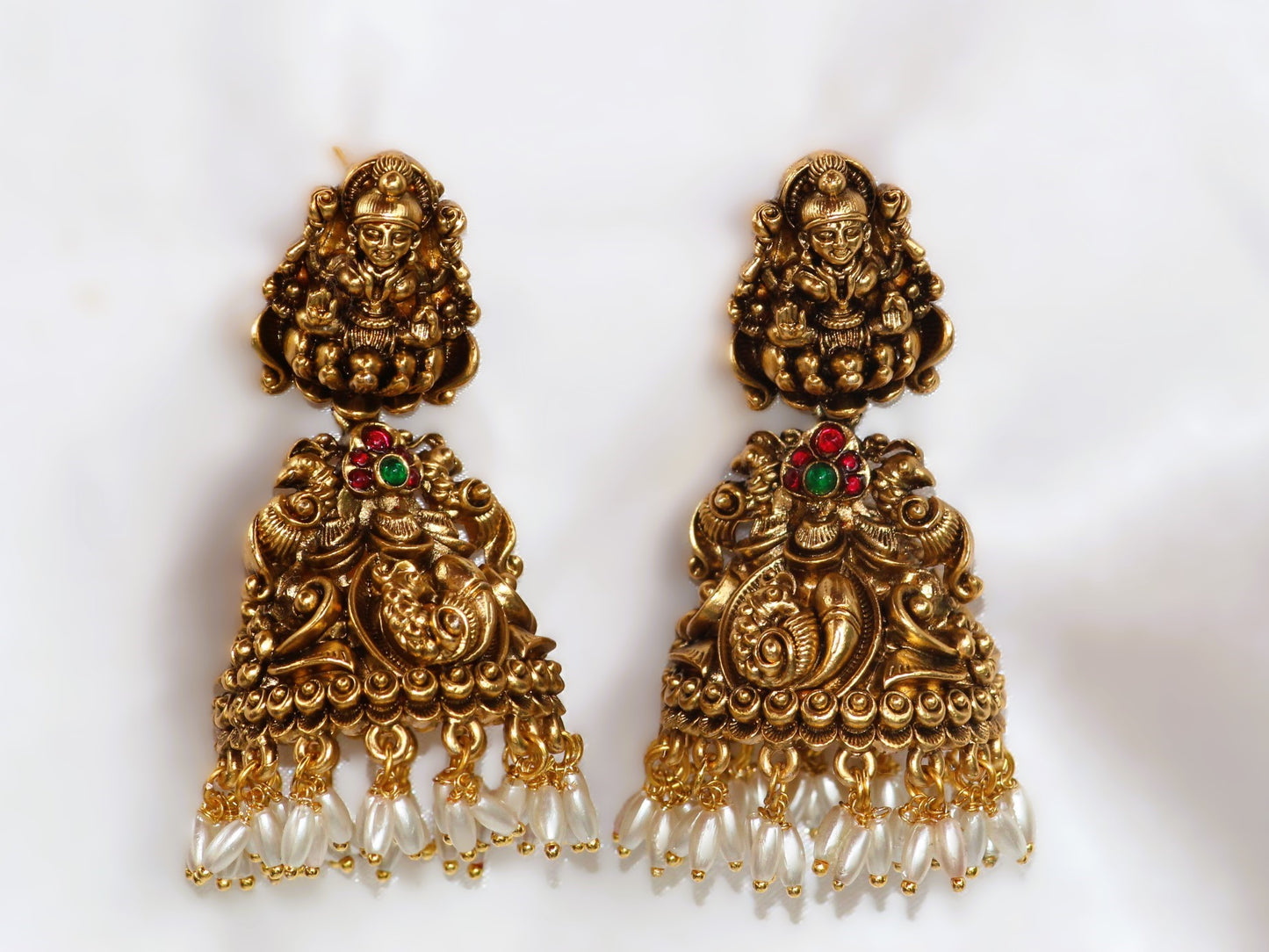 Golden Manjari Temple Jhumkis
