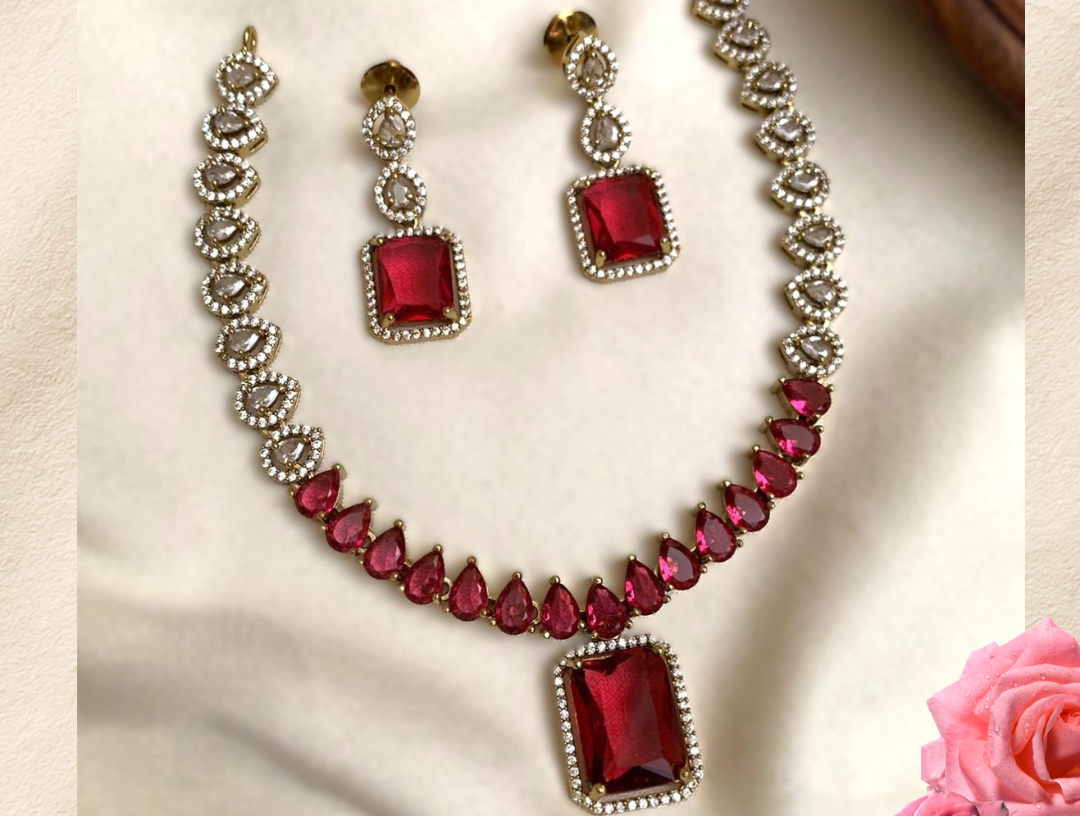 Ruby Pradeesha Jewellery Set