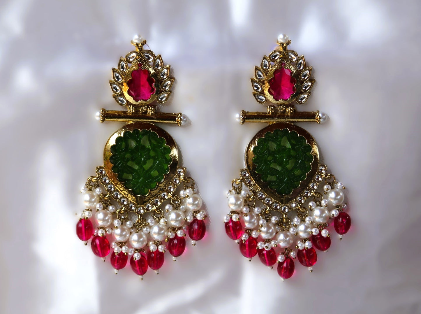 Green Rani Mayoori Danglers