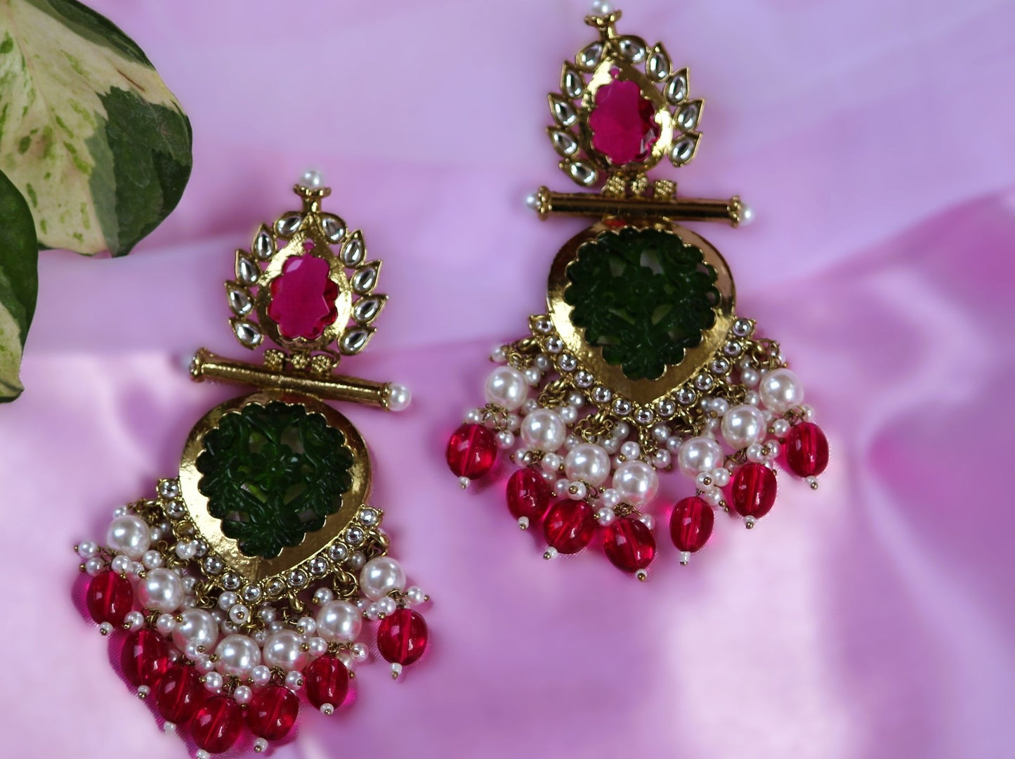 Green Rani Mayoori Danglers