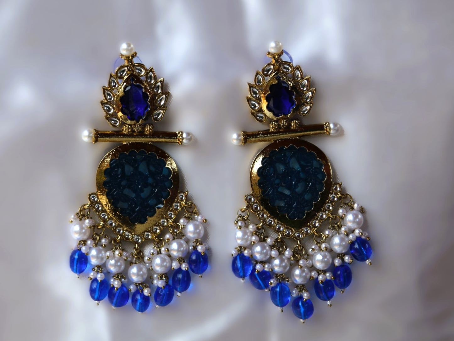 Royal Blue Mayoori Danglers