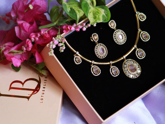 Blush Raksha Zirconia Hasli Set