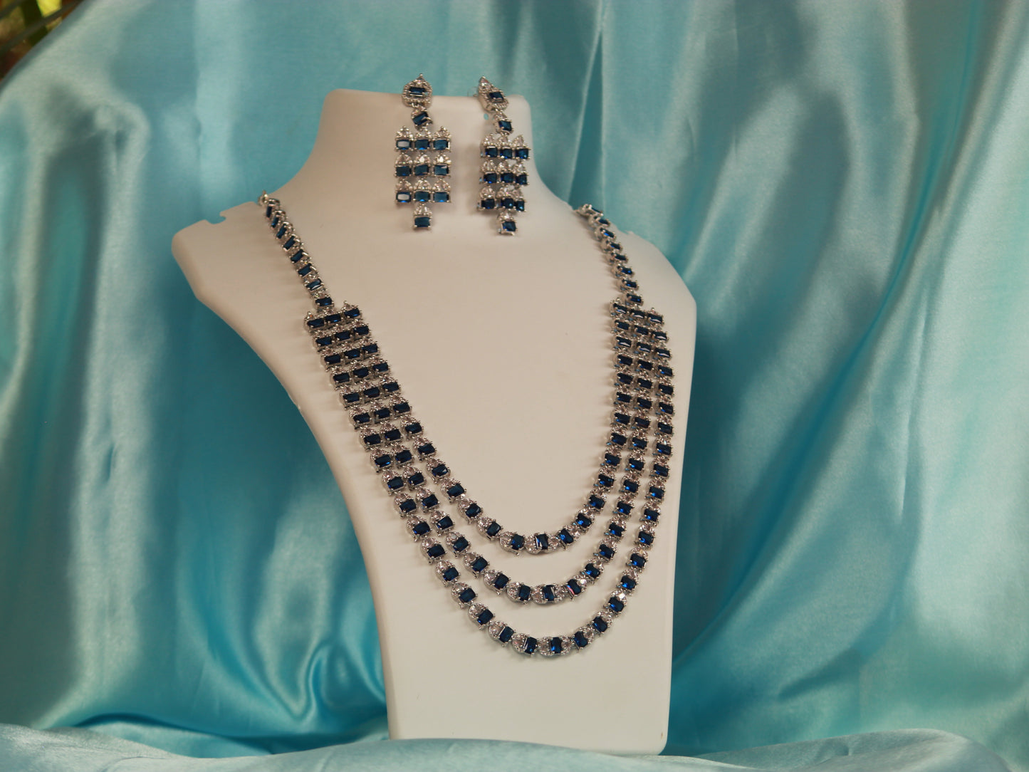 Navy Jia Zirconia Jewellery Set