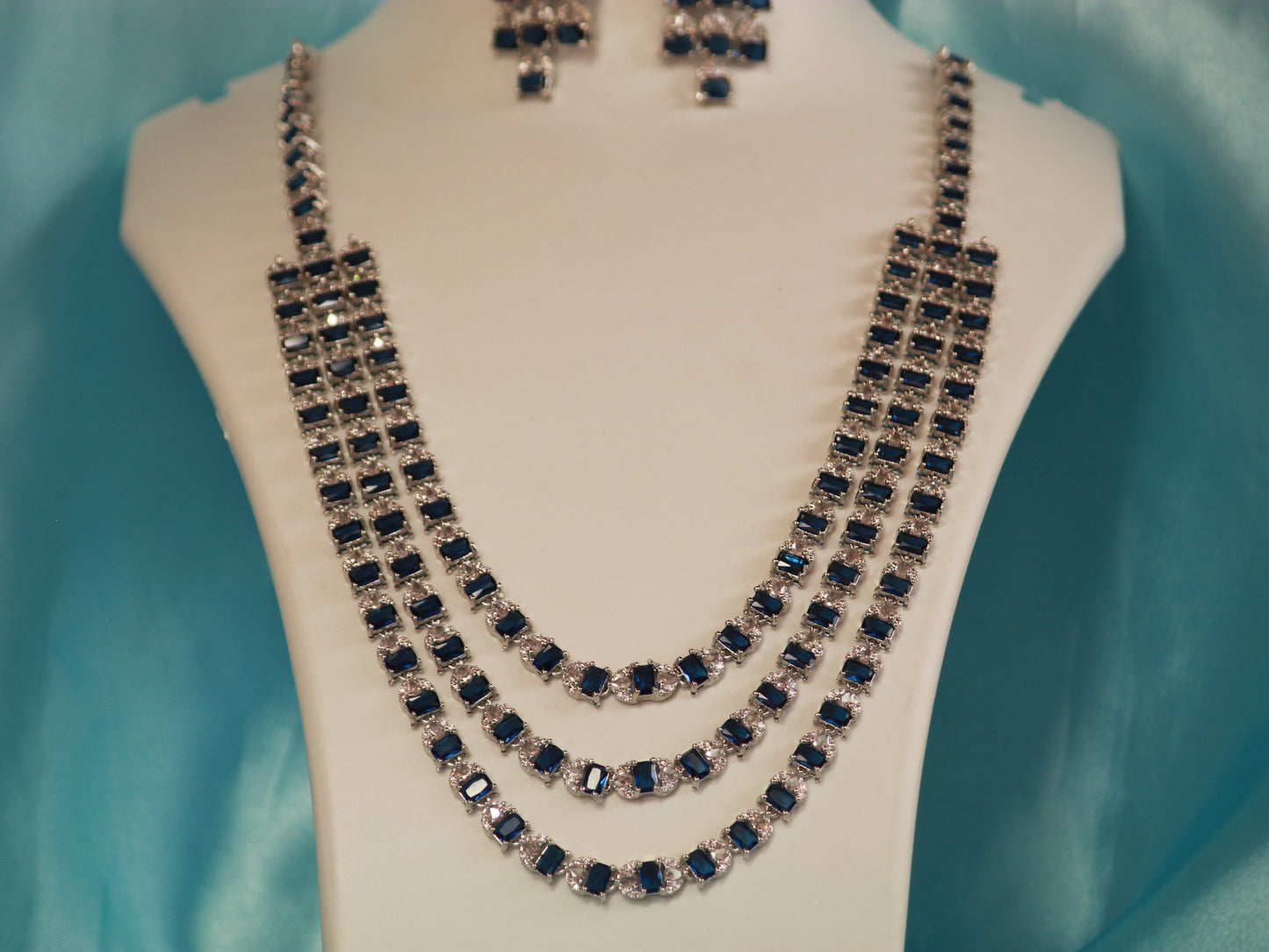 Navy Jia Zirconia Jewellery Set