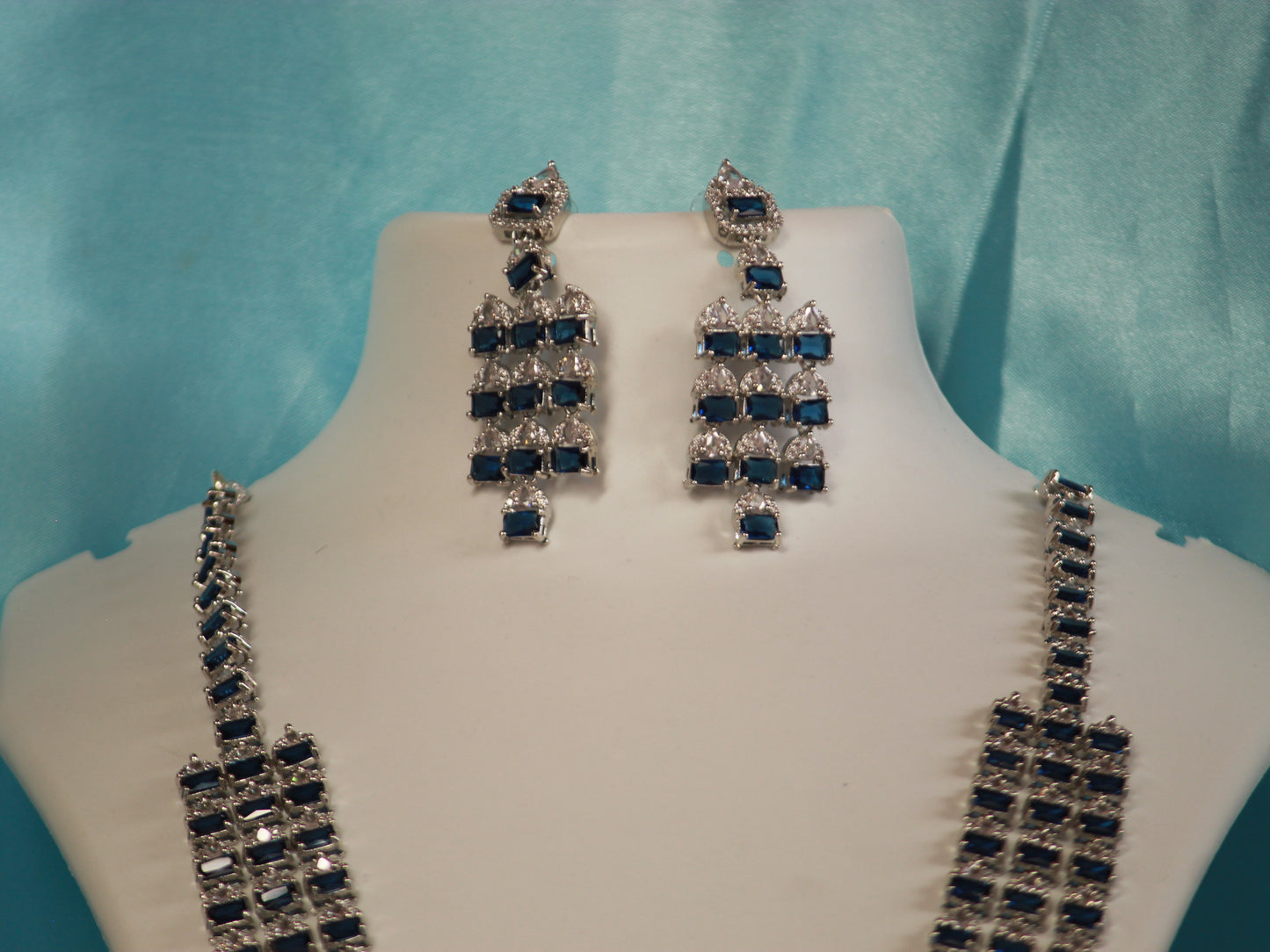 Navy Jia Zirconia Jewellery Set