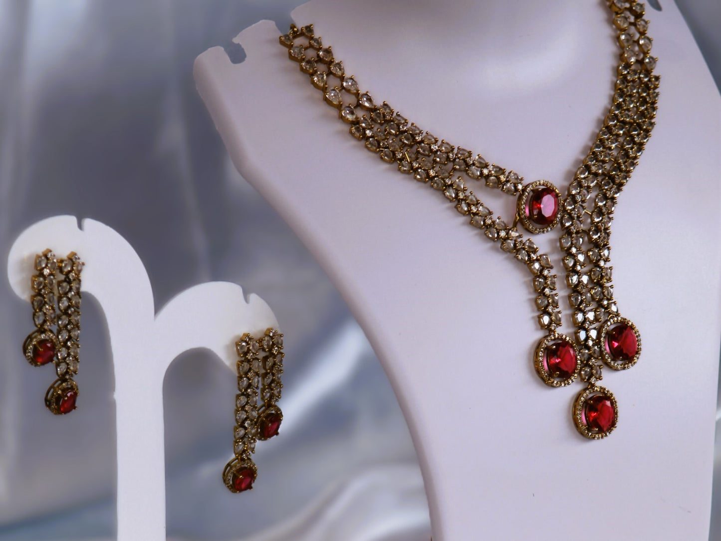 Ruby Nidhi Zirconia Jewellery Set