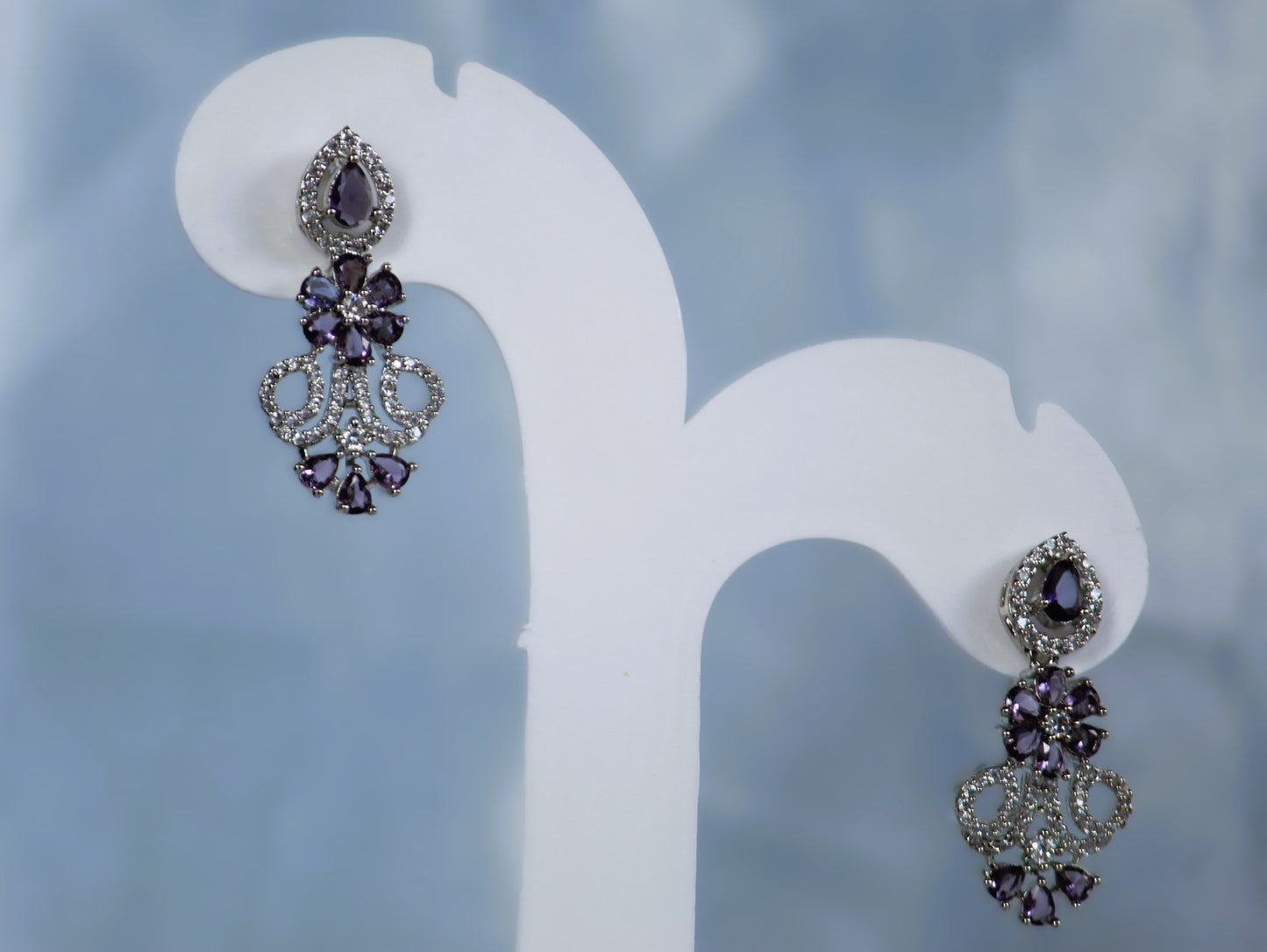 Purple Jaanvi Zirconia Jewellery Set