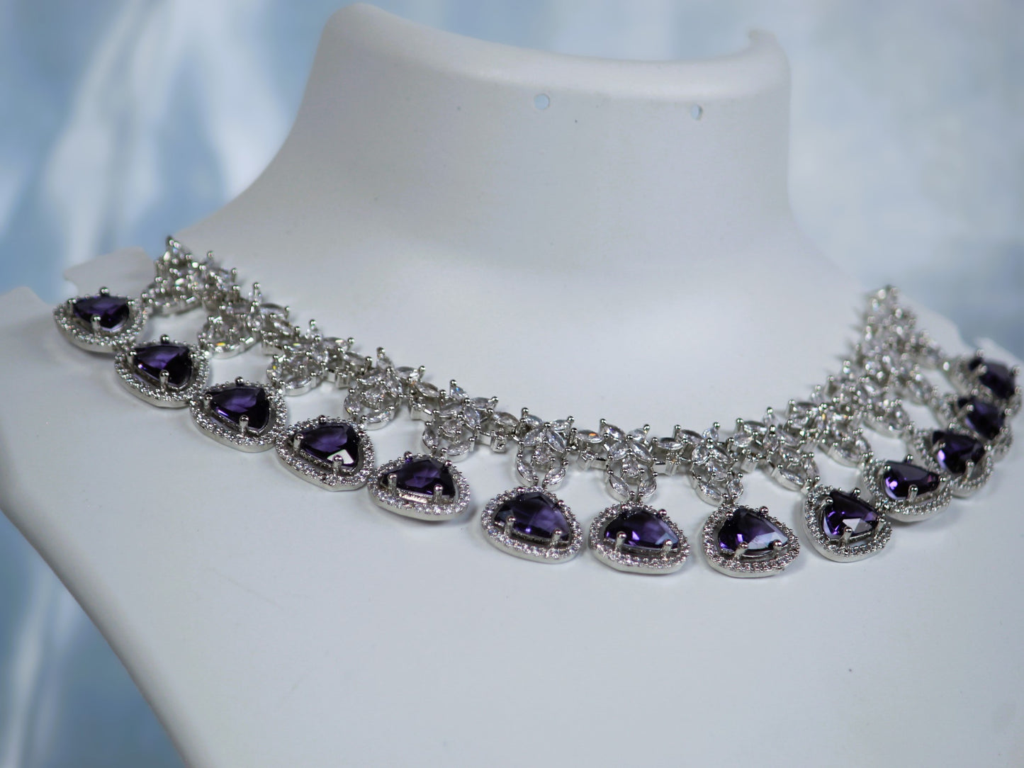 Purple Laashya Zirconia Jewellery Set
