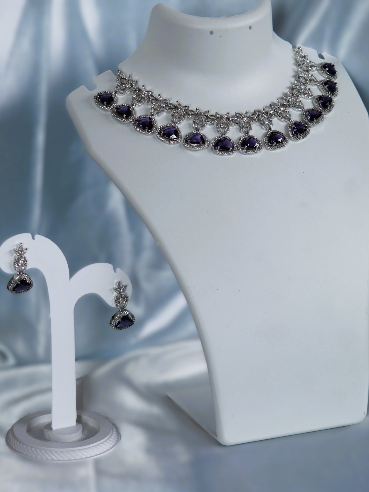 Purple Laashya Zirconia Jewellery Set
