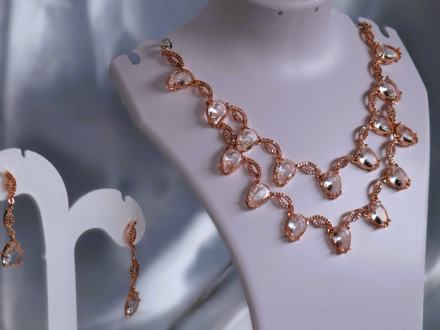 Rose Gold Jasmine Zirconia Jewellery Set
