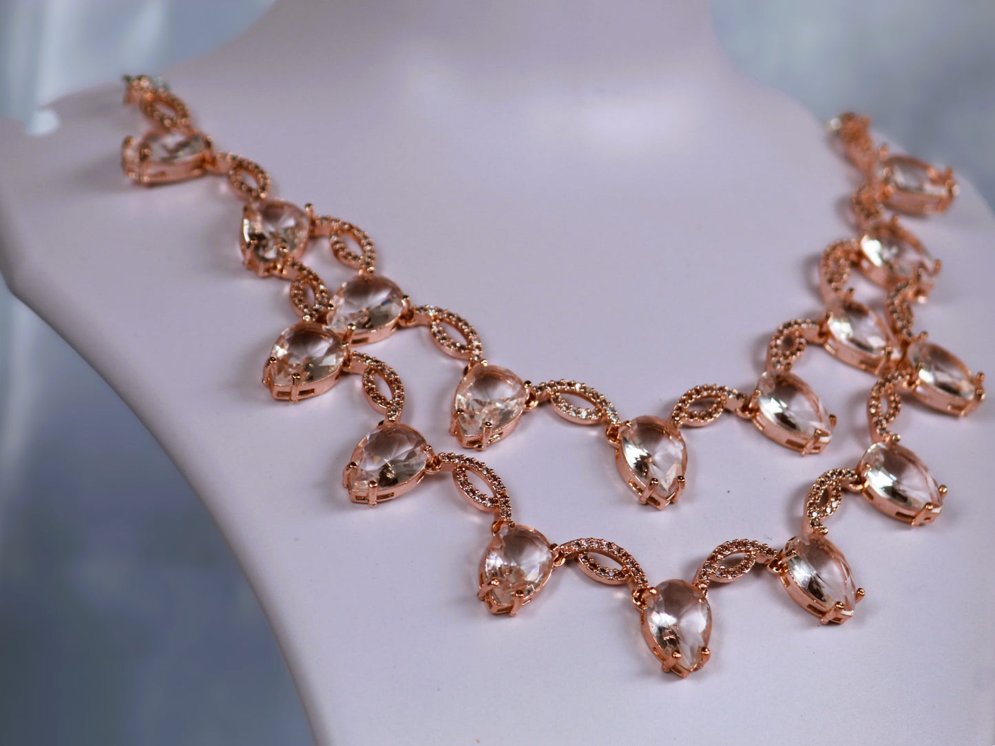 Rose Gold Jasmine Zirconia Jewellery Set