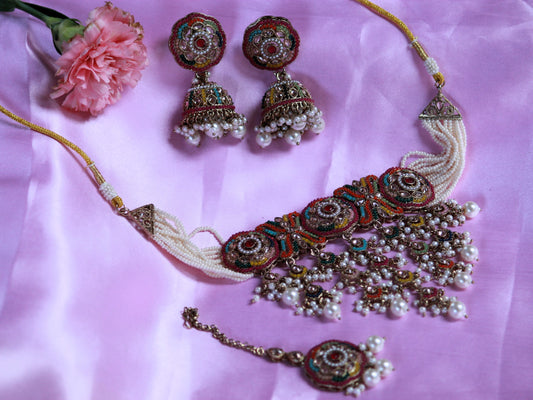 Multicolor Bipasha Pearl Jewellery Set