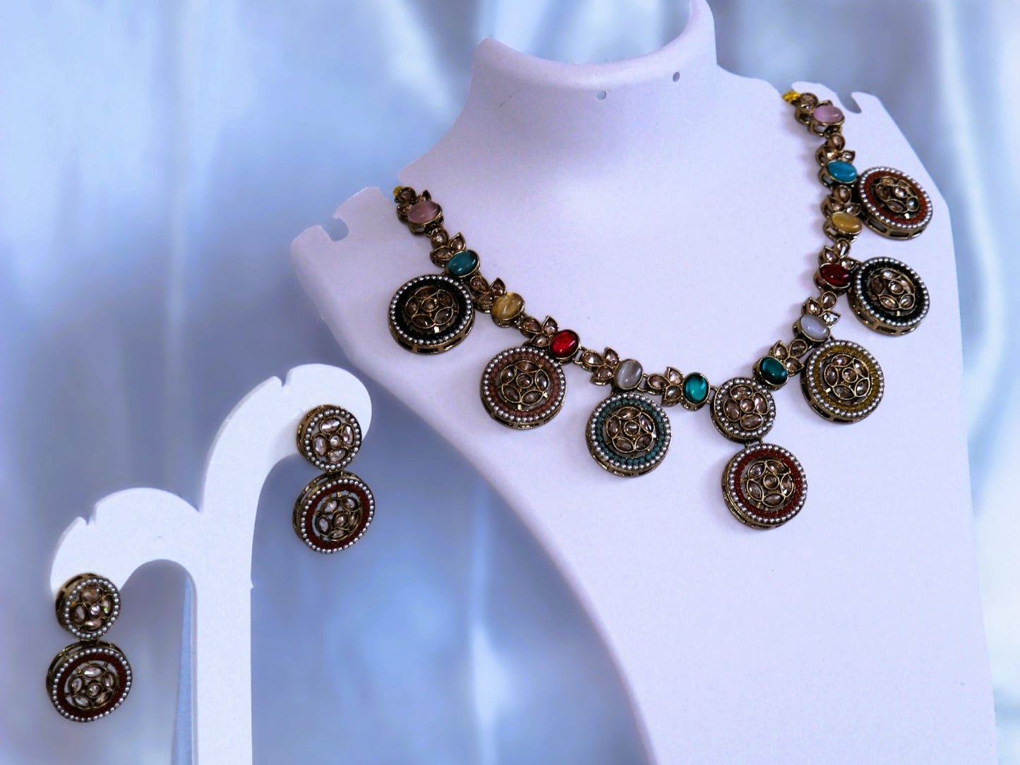 Multicolor Kusum Zirconia Jewellery Set