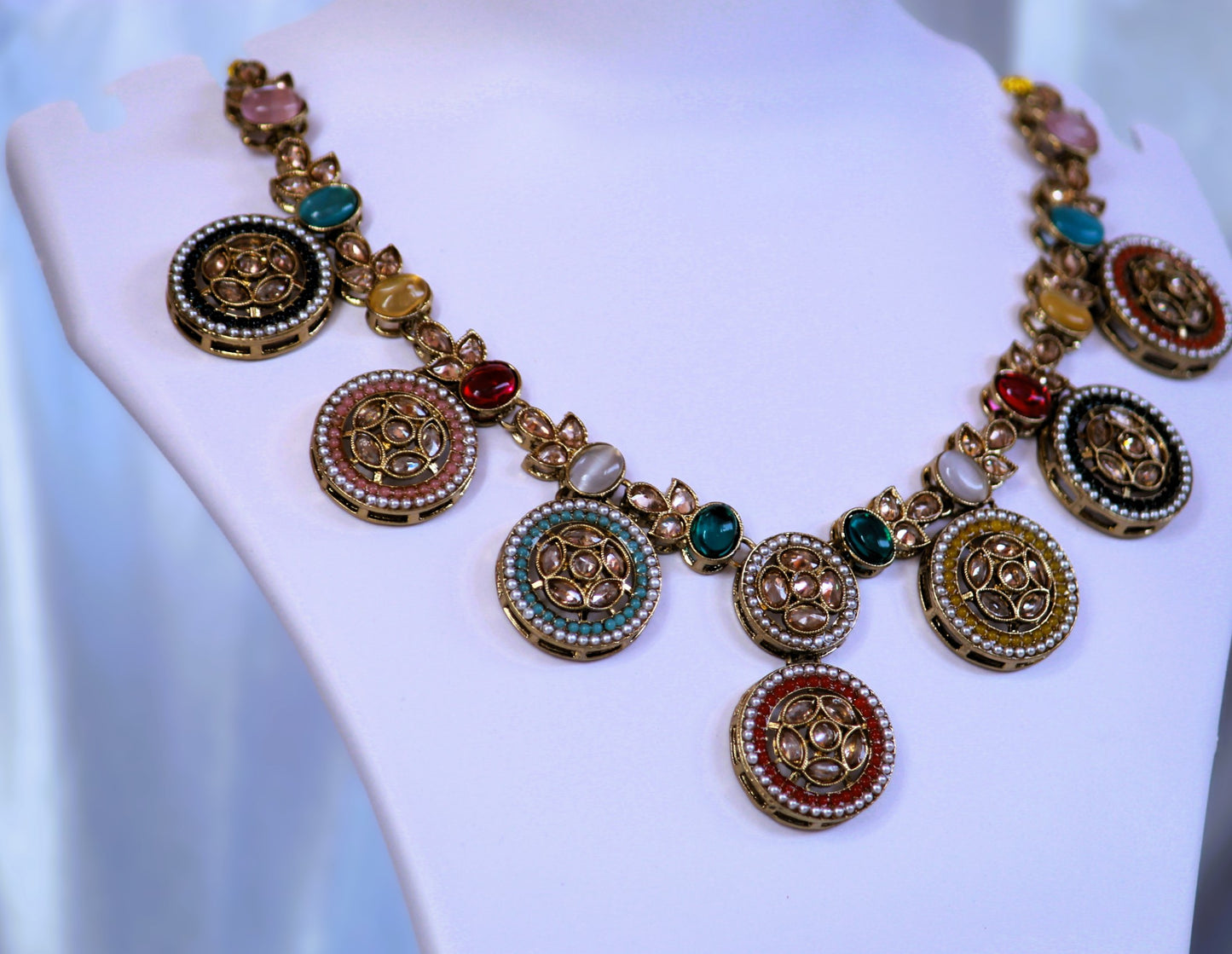 Multicolor Kusum Zirconia Jewellery Set