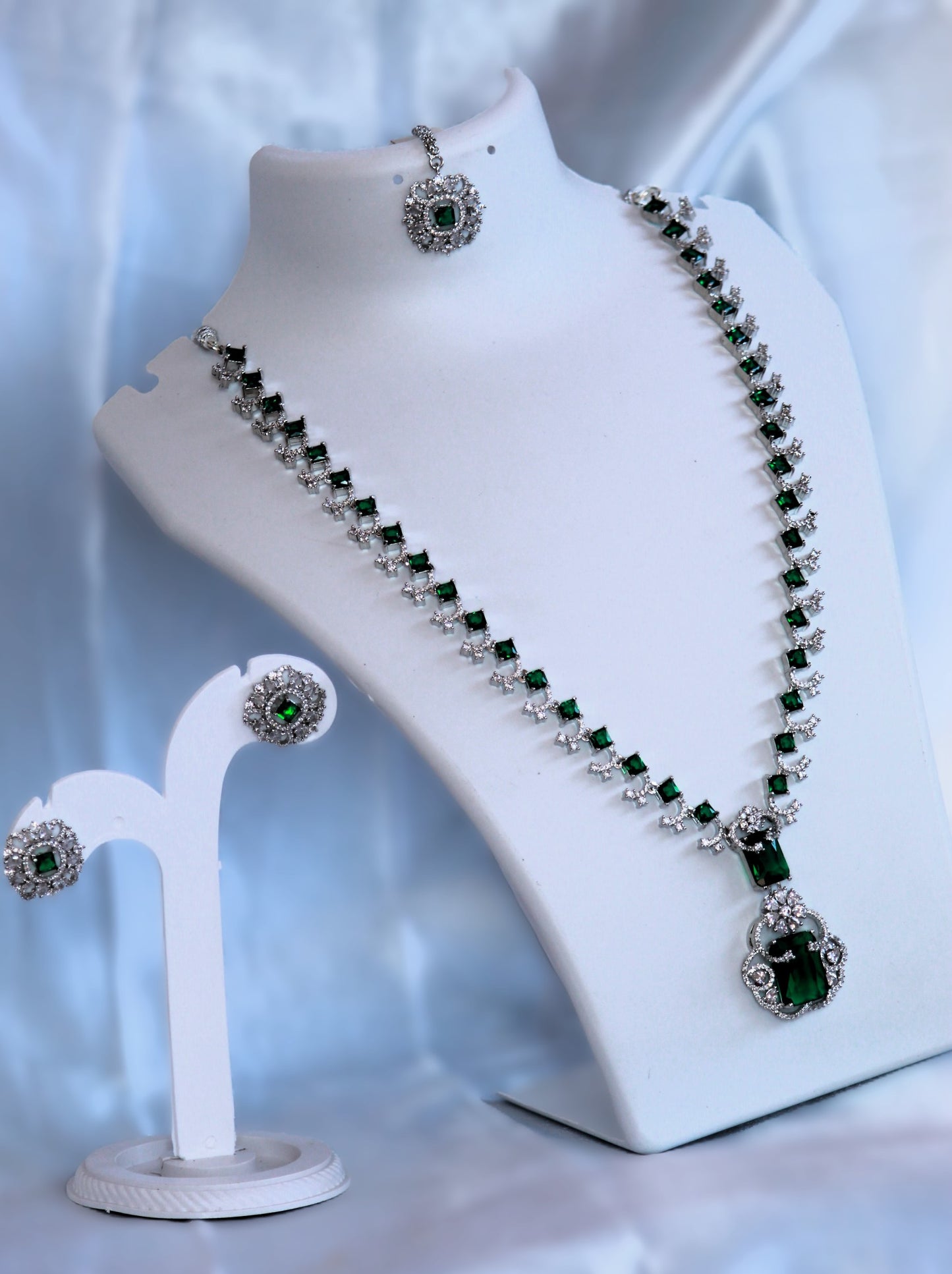 Green Neetu Zirconia Jewellery Set
