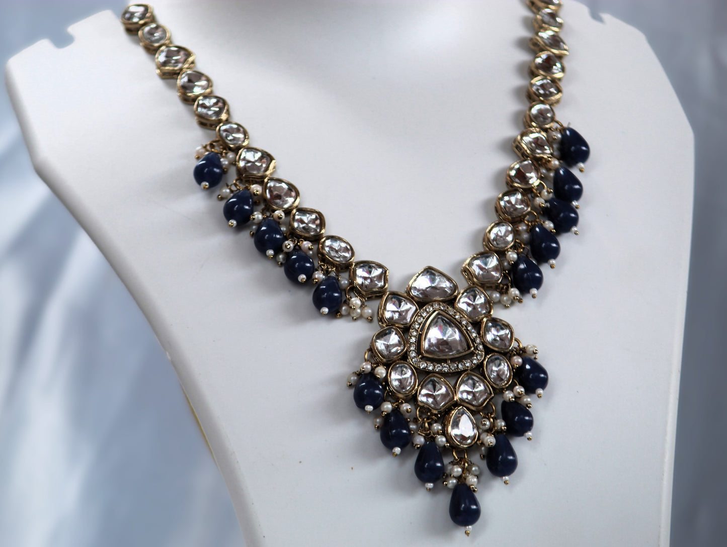 Navy Banita Kundan Jewellery Set